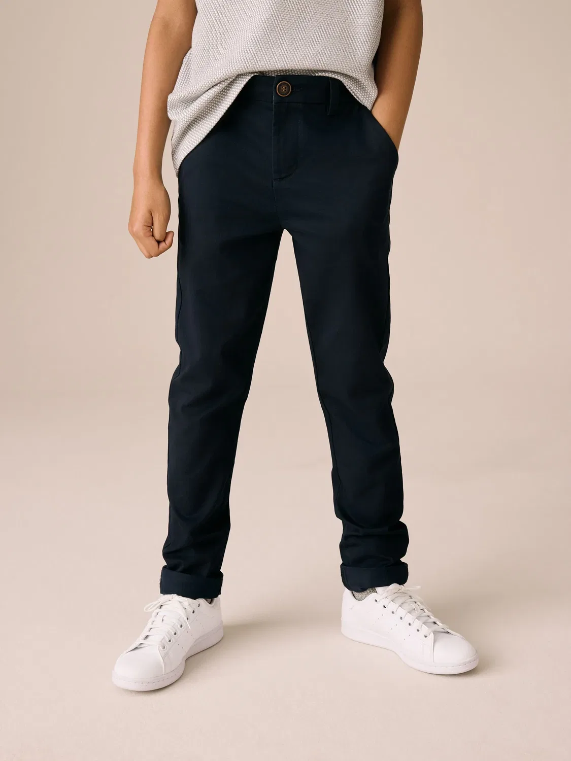 Брюки чинос премиум, модель Navy Blue Next, темно-синий