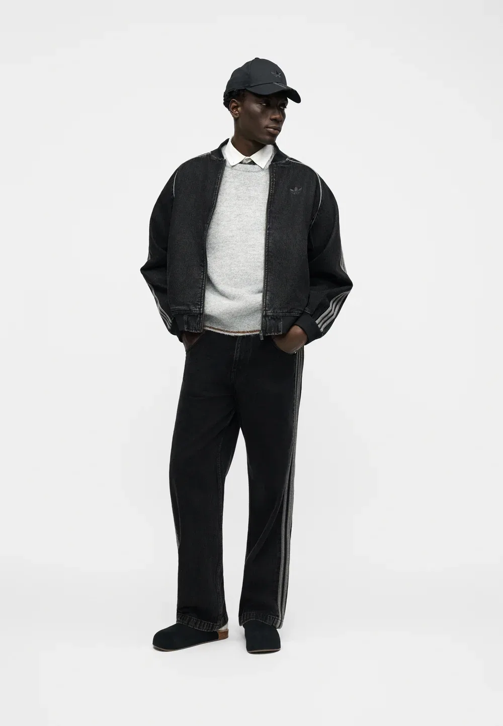 Джинсовая куртка унисекс Adidas Originals, True Black Denim — фото 3