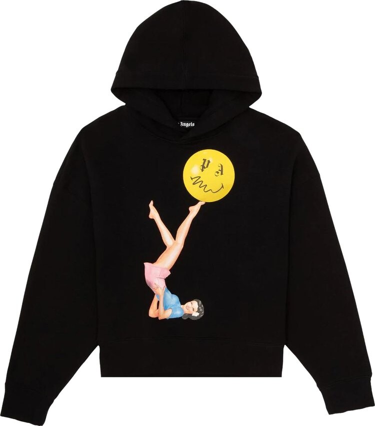 

Худи Palm Angels Juggler Pin Up Hoodie 'Black/Pink', черный