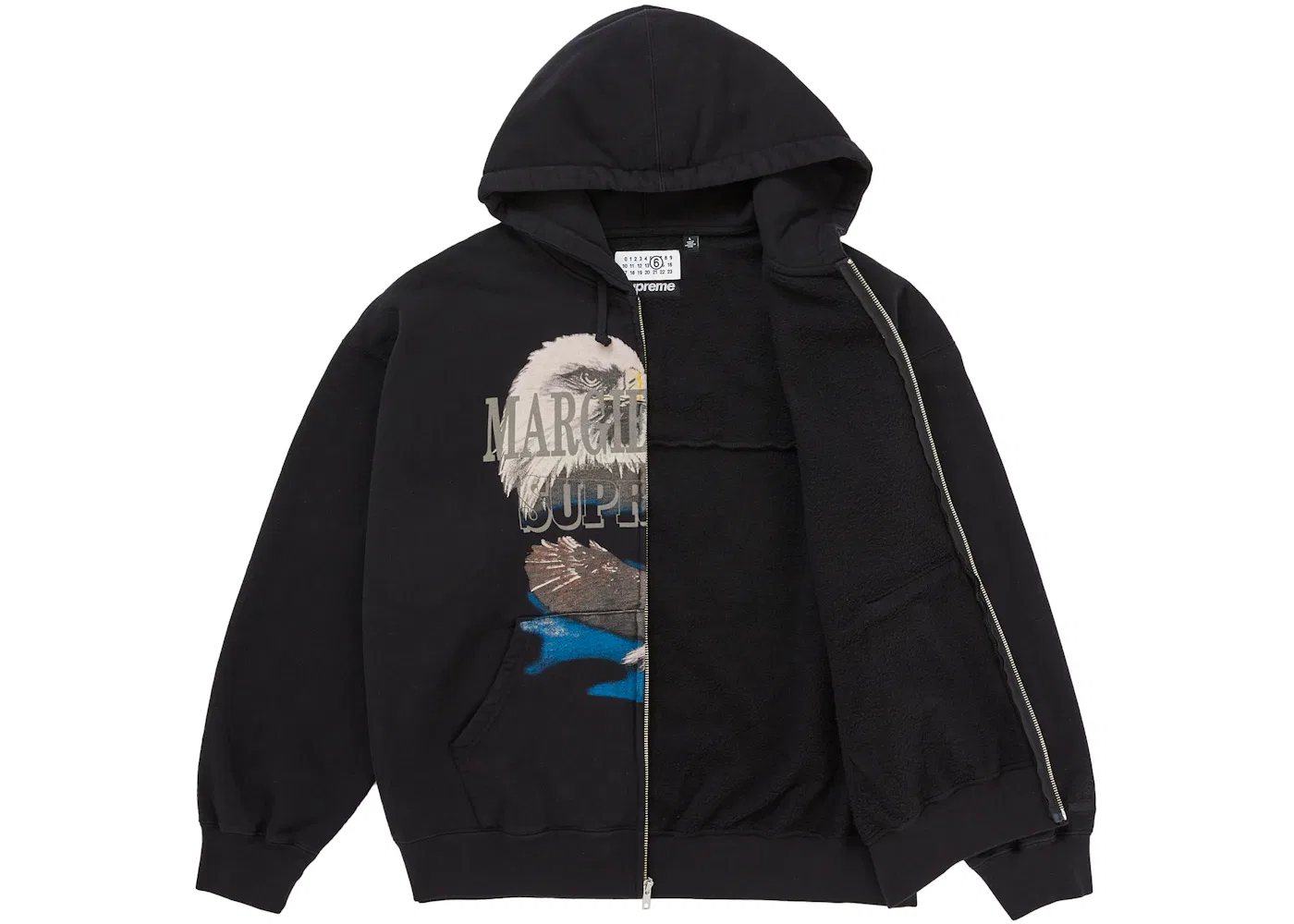 Мужская худи на молнии с принтом Eagle Supreme MM6 Maison Margiela, Black — фото 2