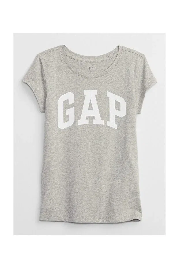 Детская футболка с принтом Value Logo Tee Girl's T-Shirt Gap, Gray
