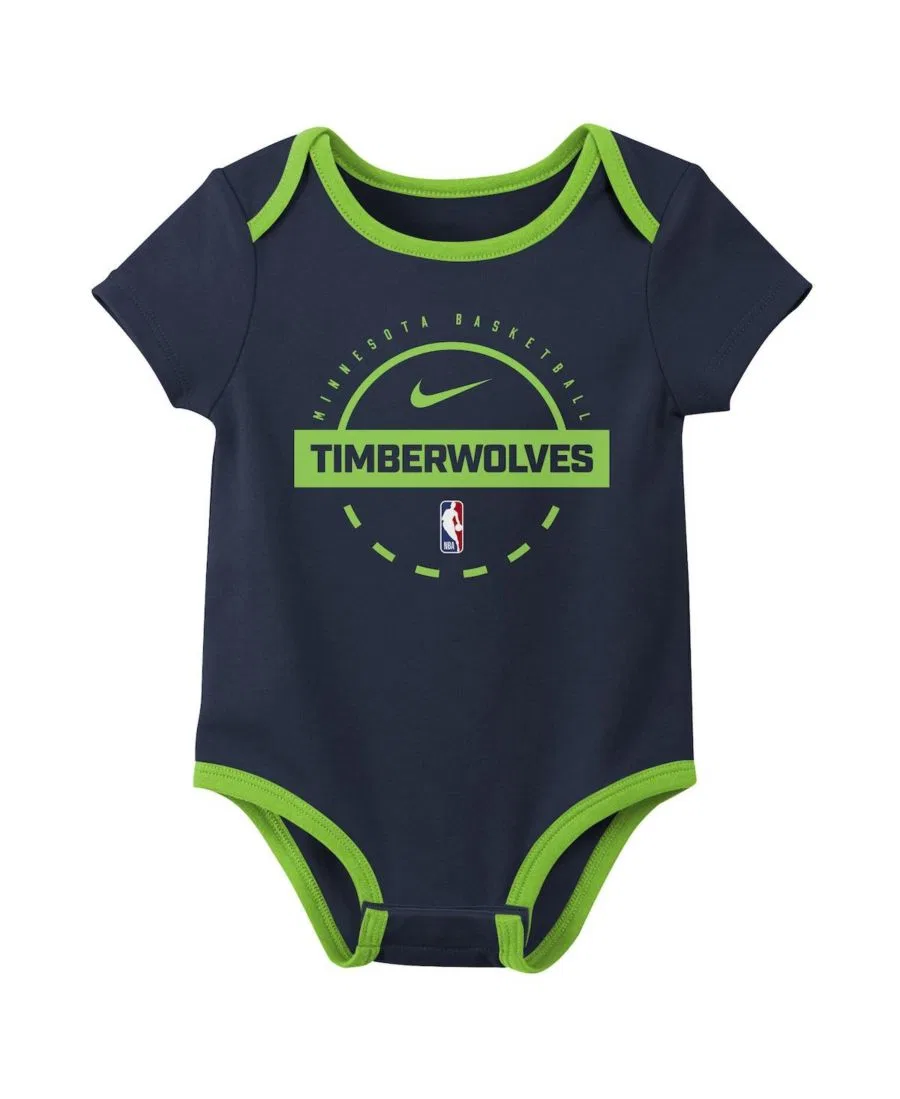 Комплект боди для малышей с принтом Minnesota Timberwolves Nike, Navy — фото 3