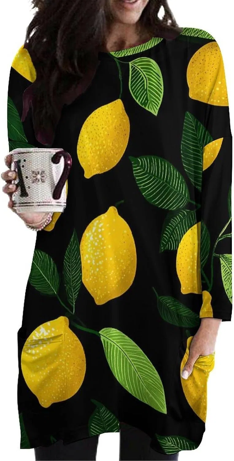 Женская оверсайз толстовка с лимонным принтом Crewneck Sweatshirt, Style — фото 4