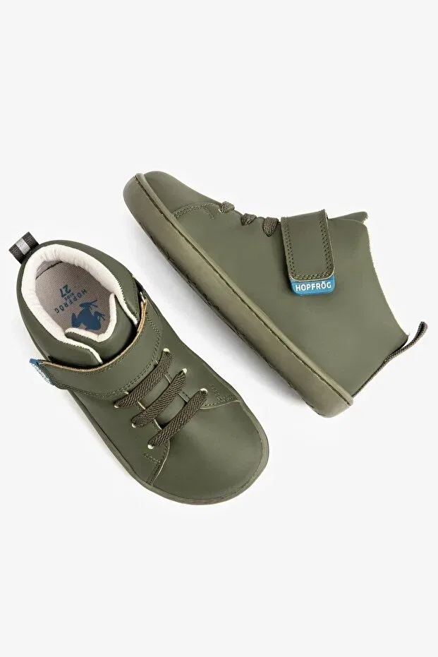 Детские ботинки для девочек с коротким каблуком Smart Walker High Top Hopfrög, Super Matte Khaki — фото 4