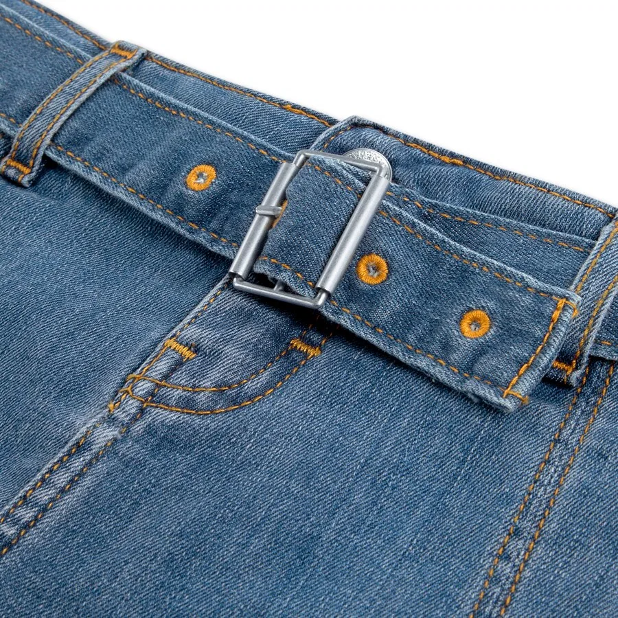 Детская юбка Levi's Kids из синей джинсовой ткани — фото 4