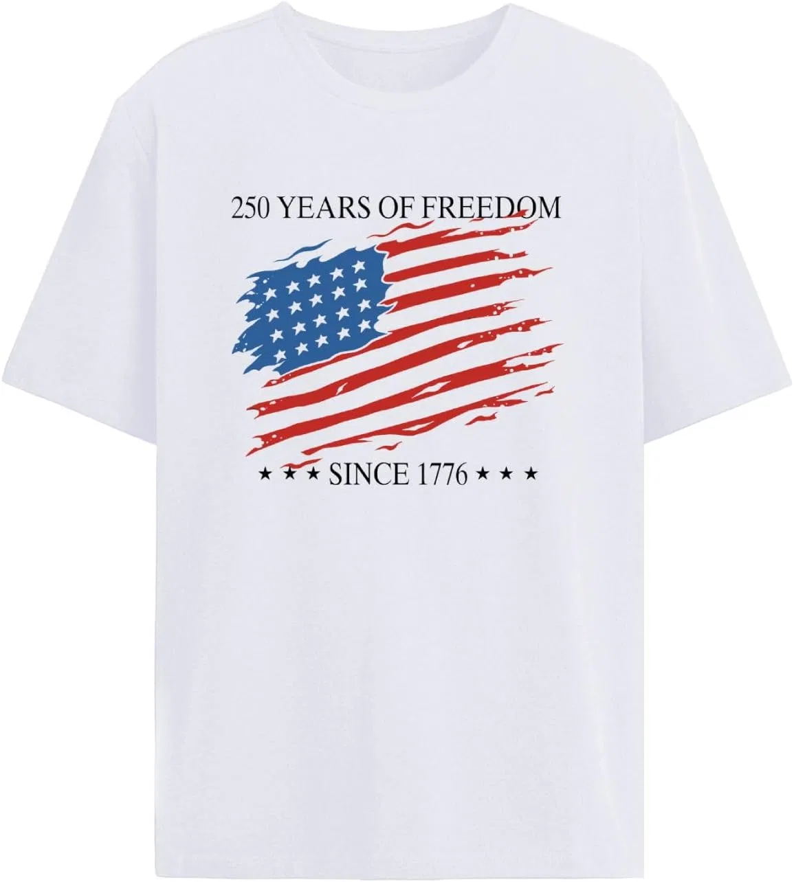 Мужская футболка с принтом 250th Years Anniversary of Freedom US 1776-2026, White