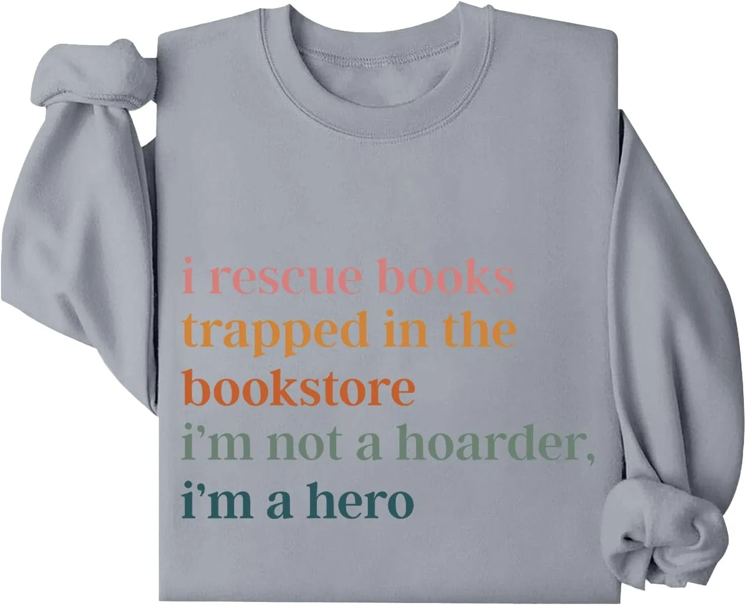 Женское худи с капюшоном и принтом, I'm Not A Hoarder I'm A Hero, серый — фото 4