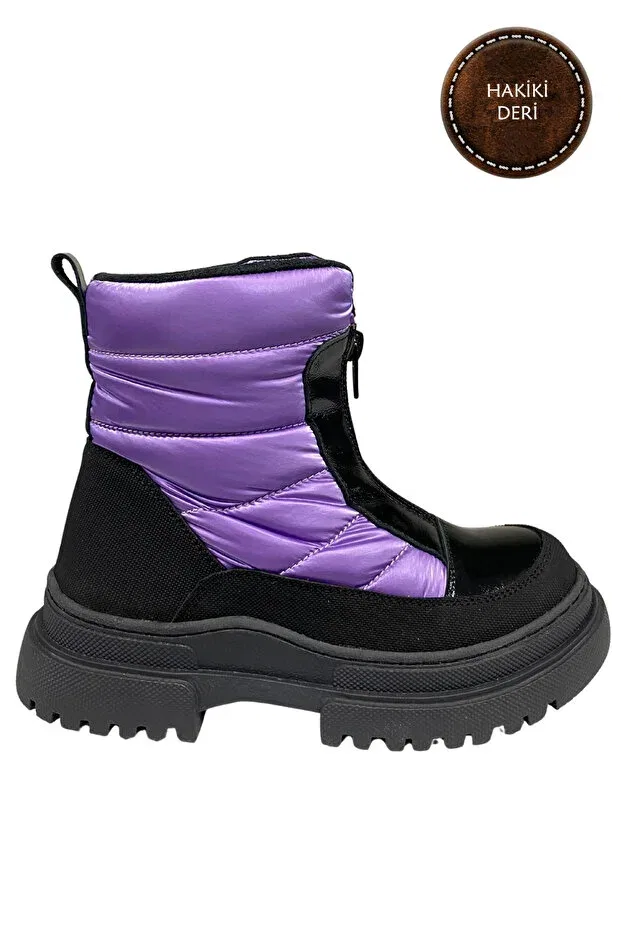 Детские ботинки для девочек на липучке Şenler Bebe World Kids, Lilac Black — фото 2