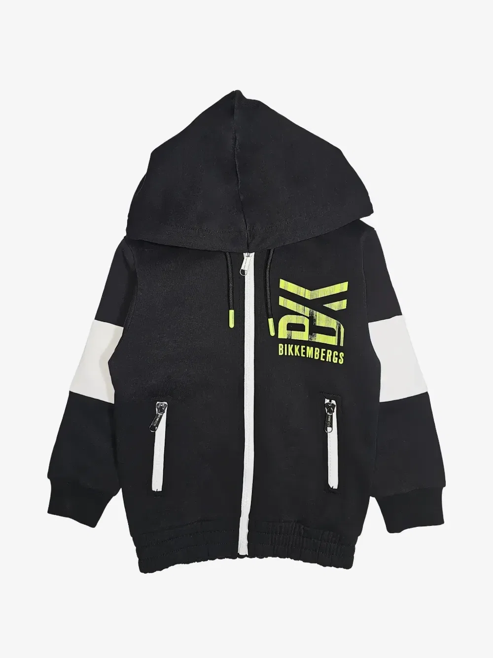 Худи на молнии с логотипом BIKKEMBERGS KIDS, черный