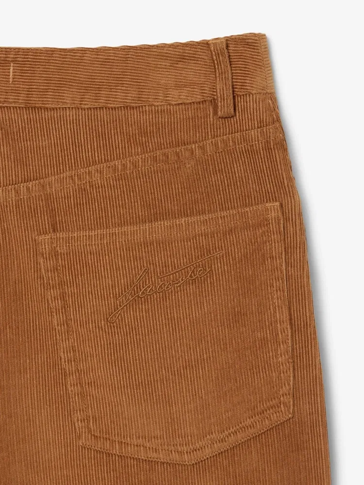 Брюки женские LACOSTE DPC, широкие вельветовые, темно-синие — фото 4