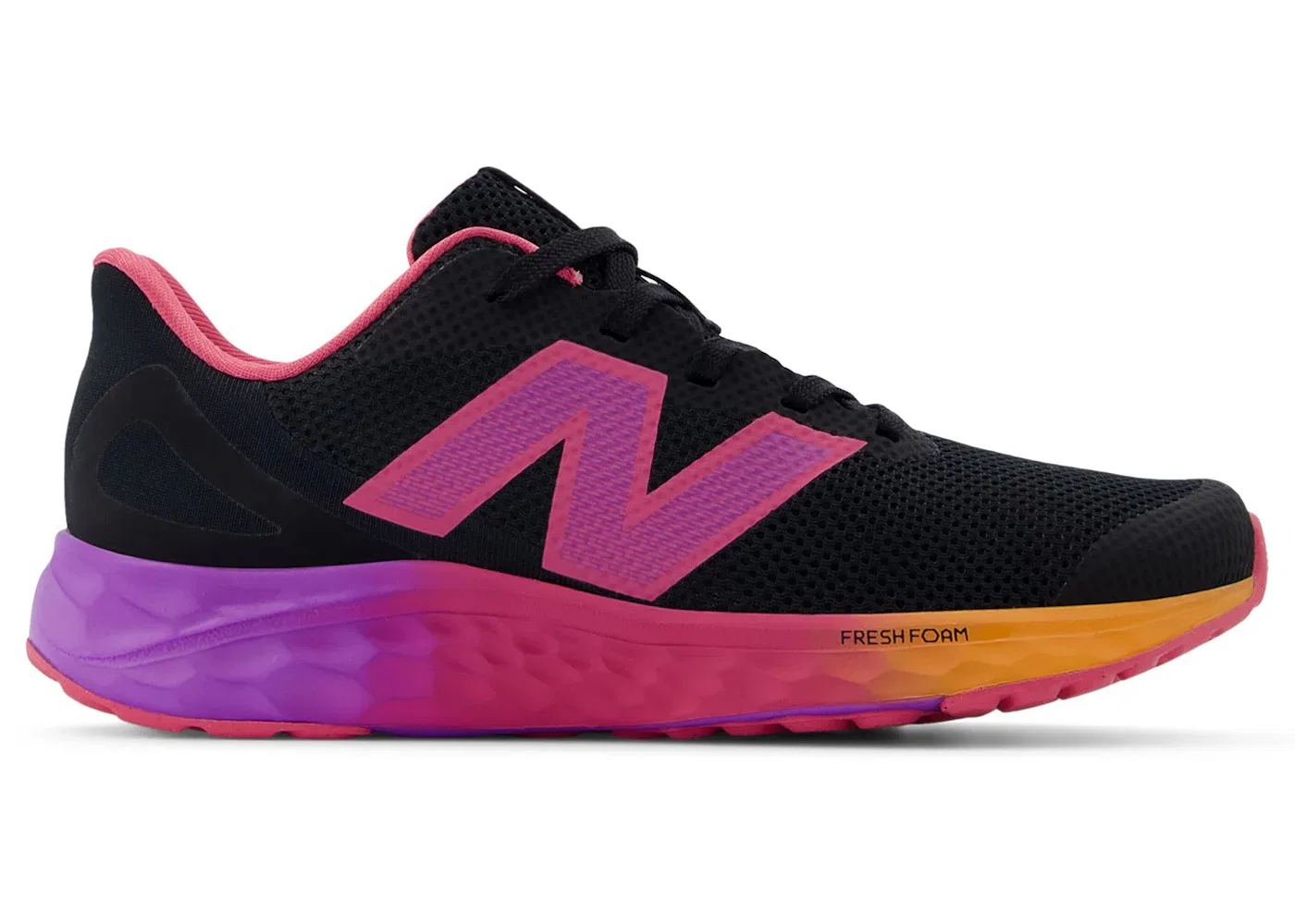 Детские кроссовки с амортизацией Fresh Foam Arishi v4 Lace New Balance, Black/Passion Fruit/Dragon Berry