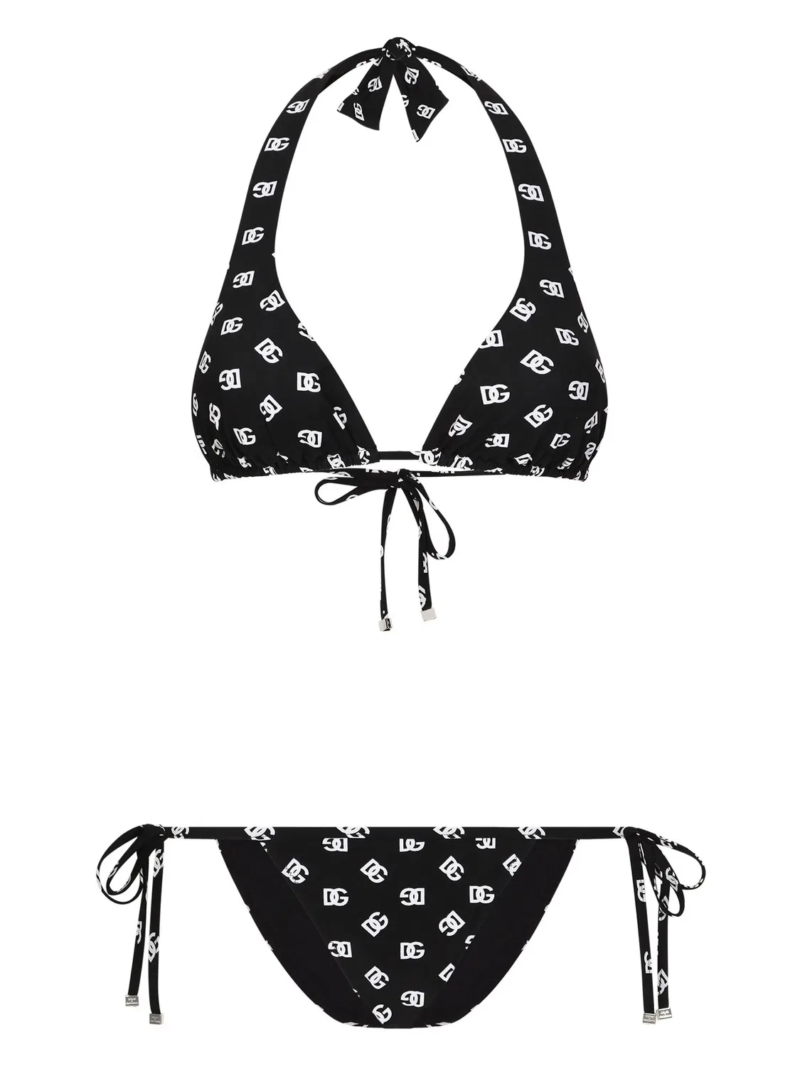 Бикини с треугольными чашками и логотипом Dolce & Gabbana, черный