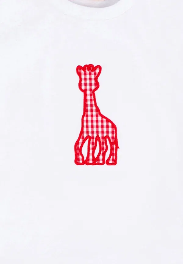 Комплект из футболки и шорт с узором Checked Sophie La Girafe Bright White, белый — фото 4