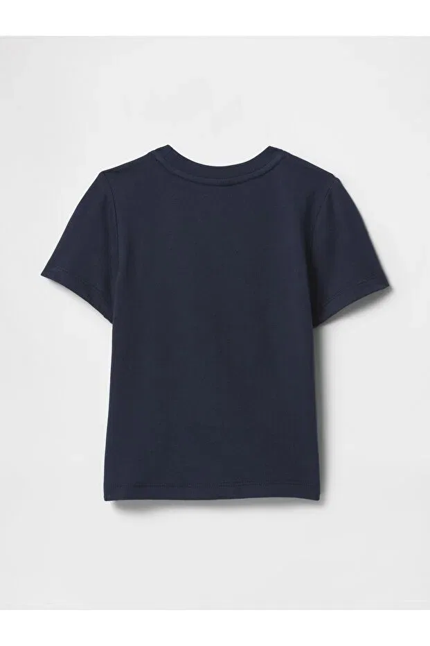Детская футболка с коротким рукавом с принтом Gap, Navy Blue-003 — фото 3