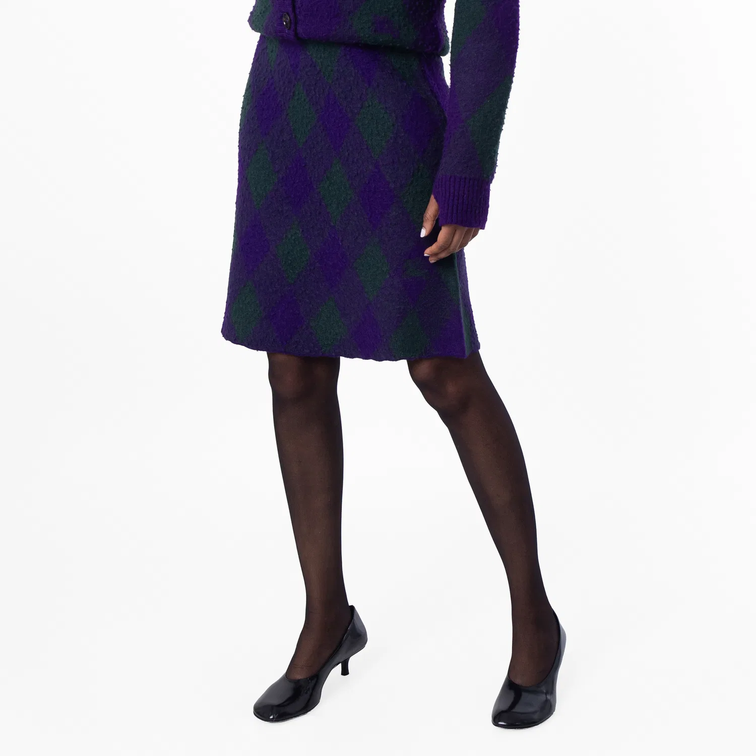 Юбка шерстяная с бахромой Vintage Check Frayed-Edge Wool Skirt Burberry, Royal Ip Pattern