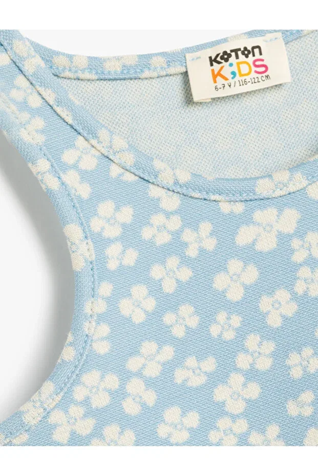 Детский топ для девочек без рукавов Koton, Blue Patterned — фото 3