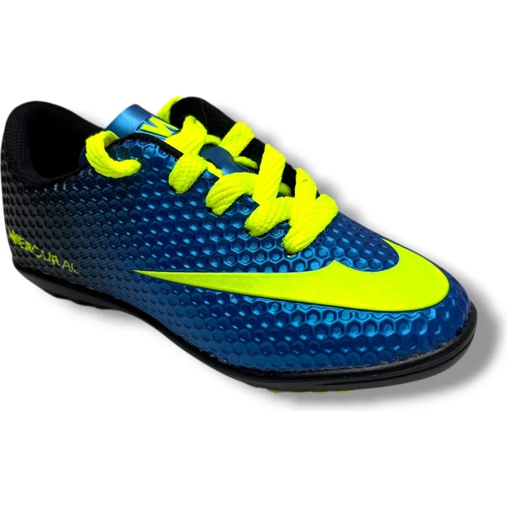 Детские футбольные бутсы для мальчиков на шнуровке Blue Yellow 401-26 Walked