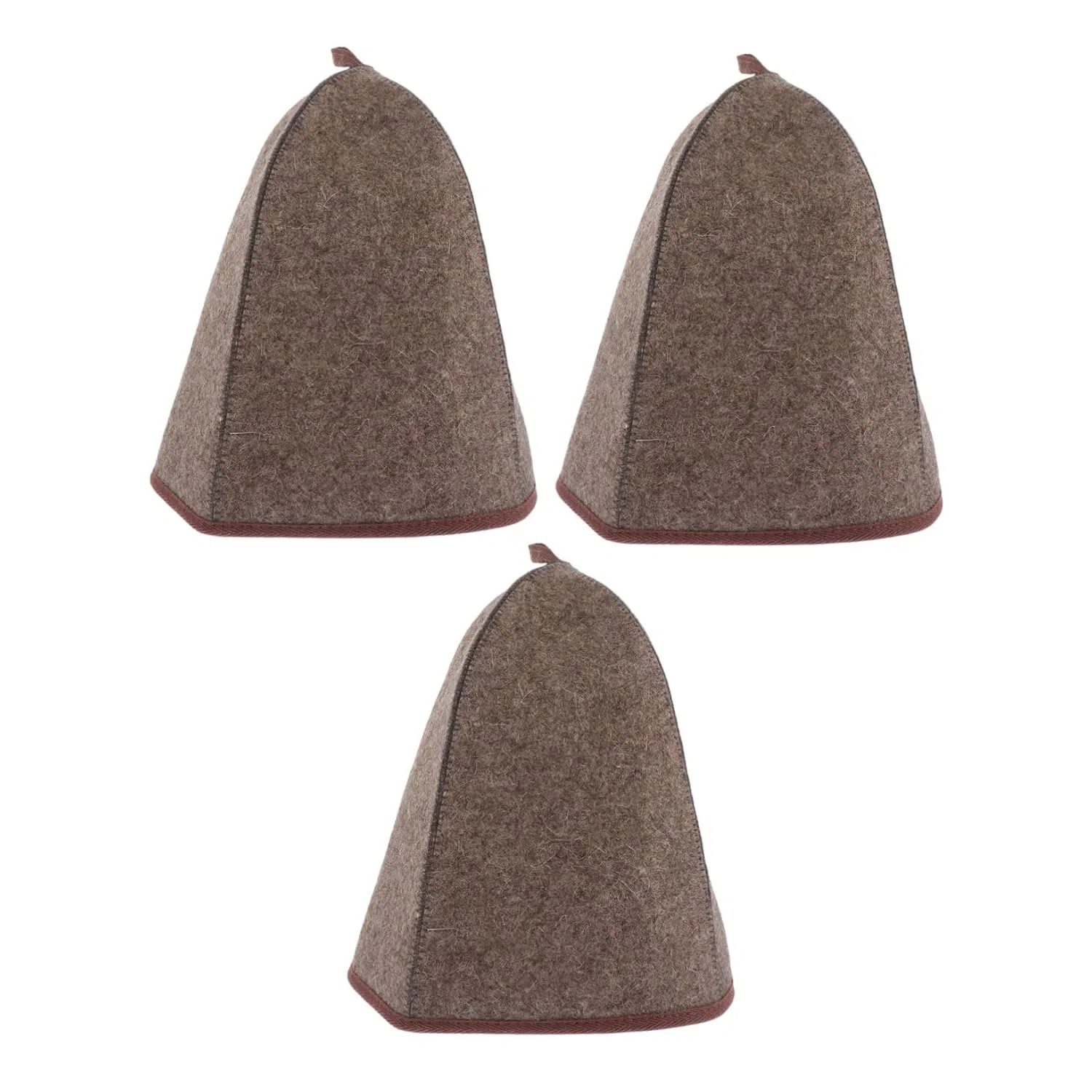 Шапочка для душа Saunahaube из толстого войлока, 3 шт, Homoyoyo, коричневая