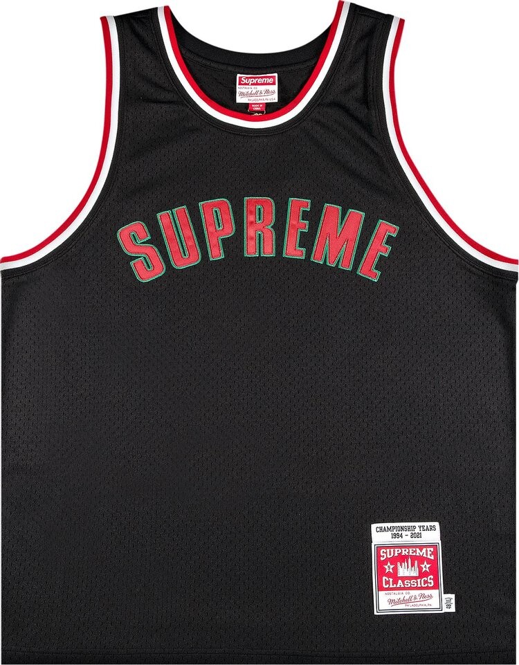 

Футболка Supreme x Mitchell And Ness Basketball Jersey 'Black', черный