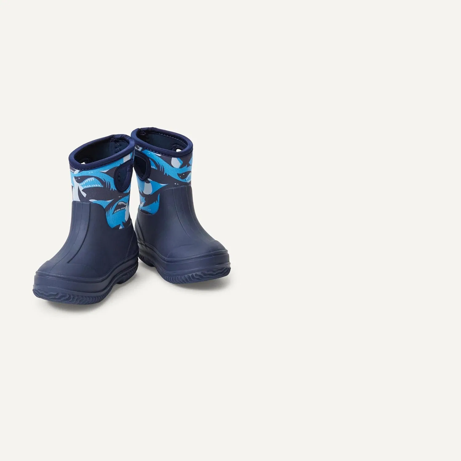 Детские утепленные резиновые сапоги из неопрена Unisex Kids' Insulated Neoprene Rain Boot Amazon Essentials, Navy Sharks — фото 3