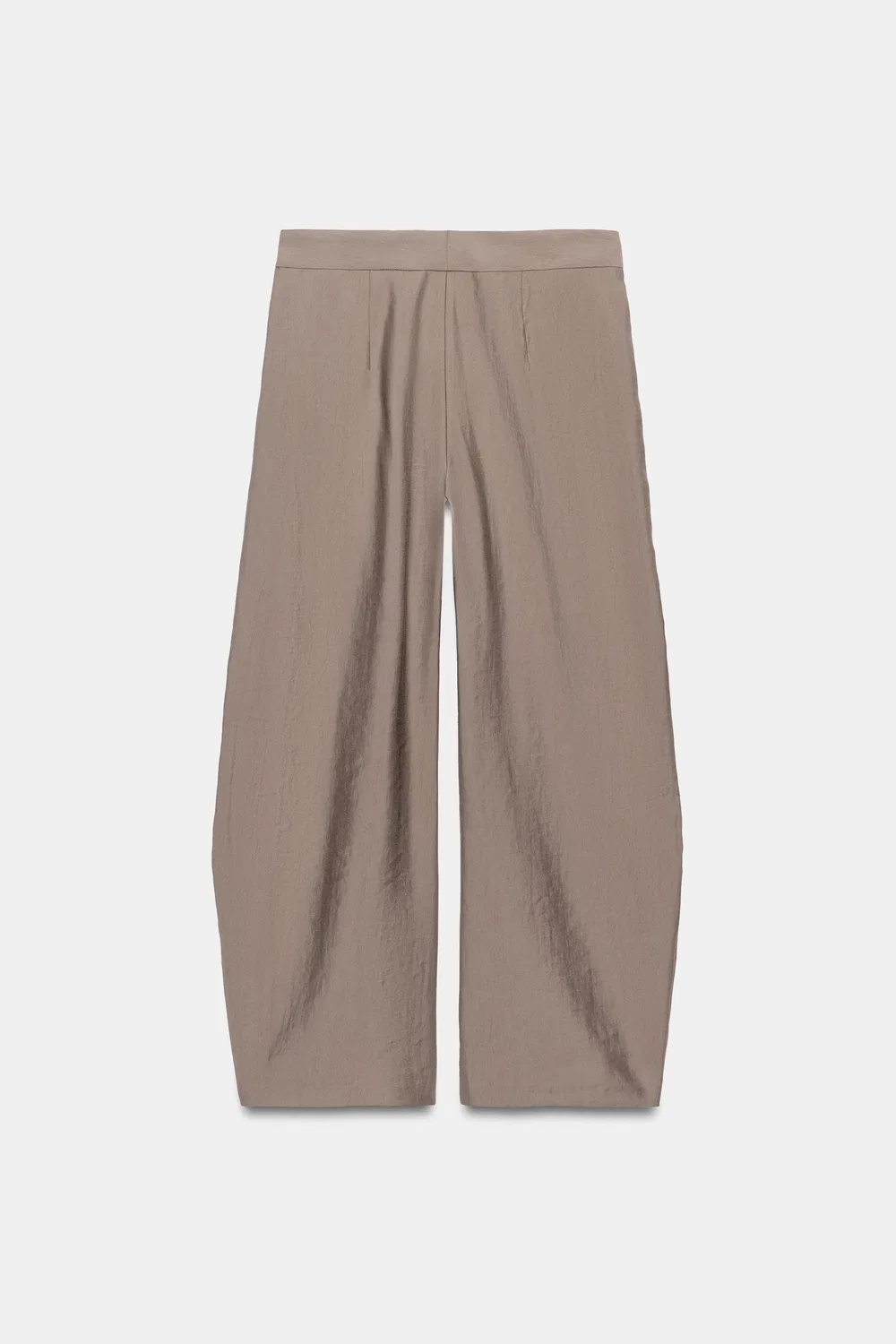 Брюки с широкими штанинами и складками из коллекции ZW ZARA, Brown/Taupe — фото 3