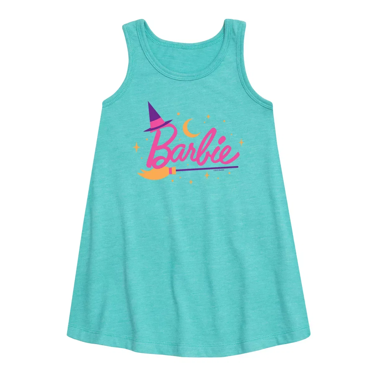 Детское платье-трапеция с принтом Barbie Witch Logo Barbie, Turquoise