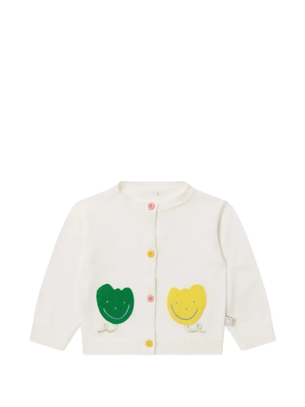 Вязаный кардиган с цветочной аппликацией Stella McCartney Kids, белый