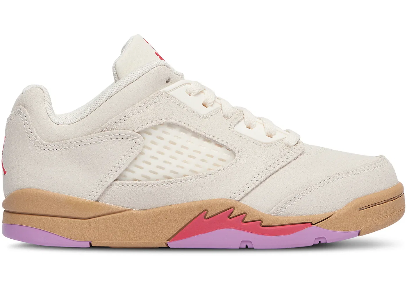 Детские кроссовки Lifestyle Jordan 5 Retro Low Jordan, Pale Ivory/Fusion Red/Desert/Rush Fuchsia