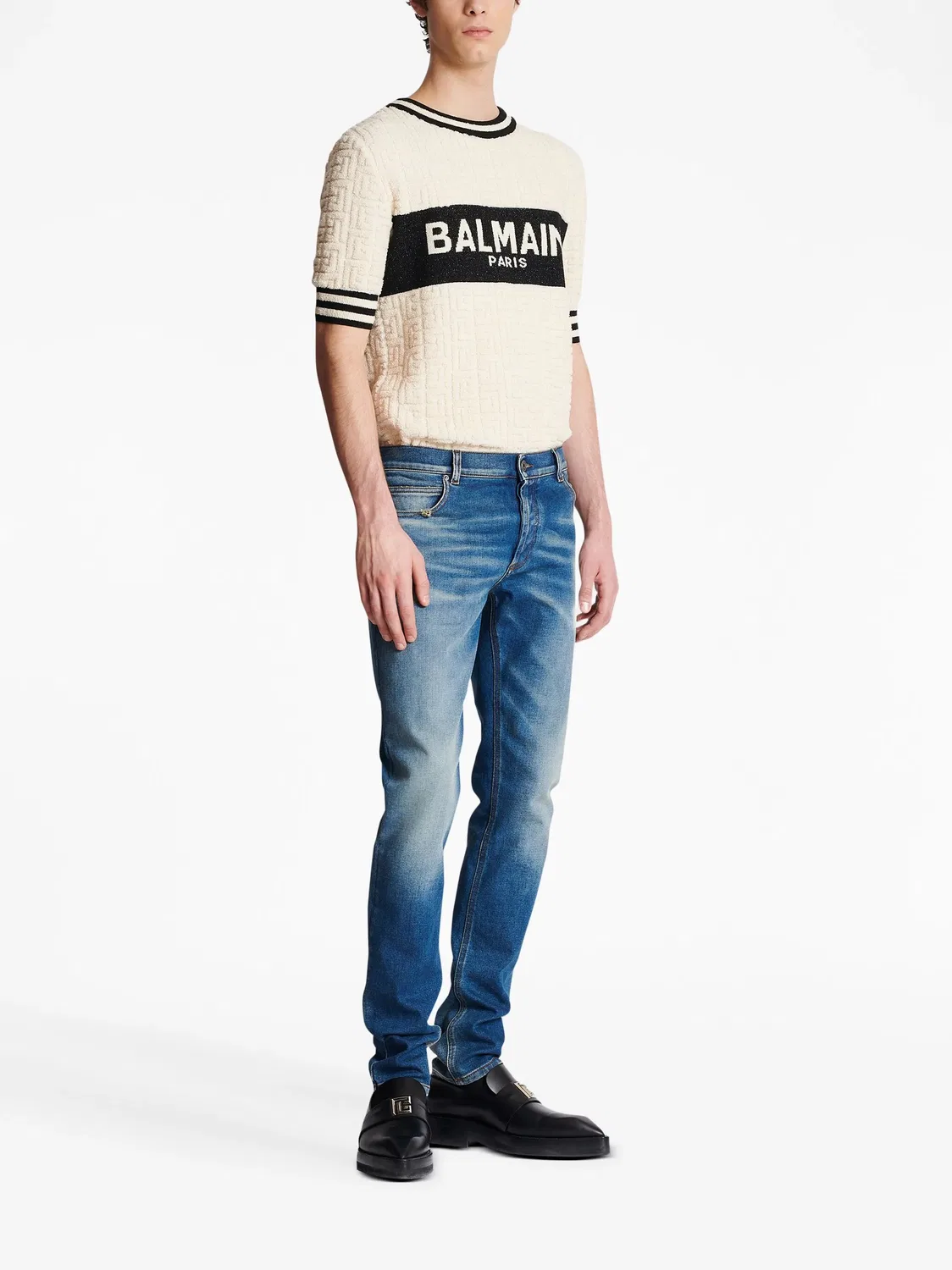 Balmain Джинсы Slim-Fit средней посадки в синем цвете — фото 2