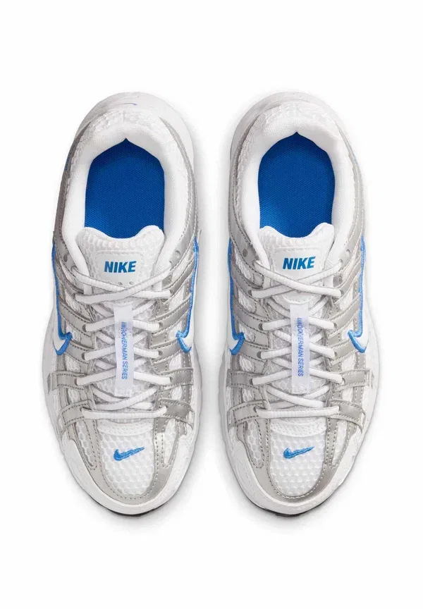 Кроссовки с синтетическим верхом P-6000 Nike Sportswear, White Blue Crystal Metallic Silver, белый/синий — фото 3