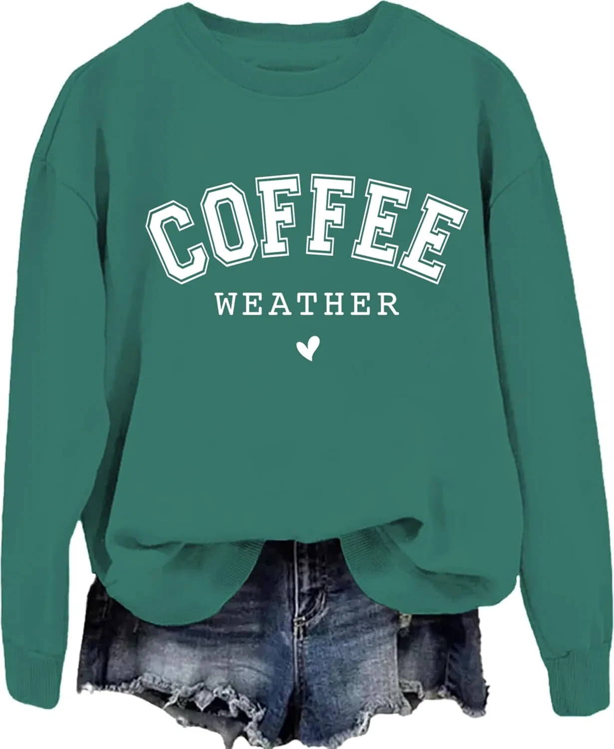 Женский свитшот с длинным рукавом Coffee Weather, зелёный