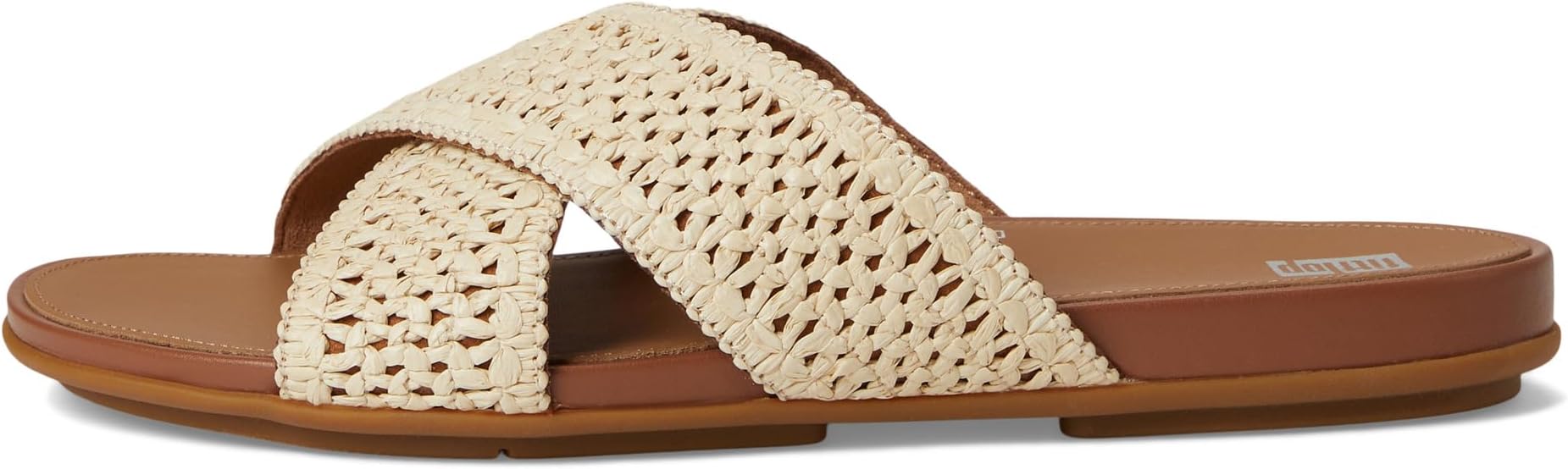 Сандалии FitFlop Gracie Woven Cross Slides, цвет Deep Tan/Ivory — фото 4