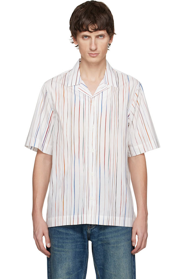 

Рубашка с коротким рукавом в фирменную полоску Paul Smith, белый