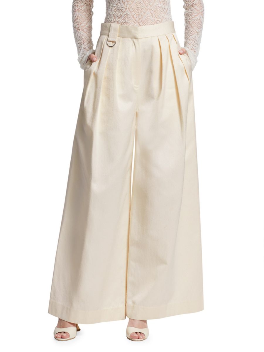 

Плиссированные брюки широкого кроя Co, слоновая кость