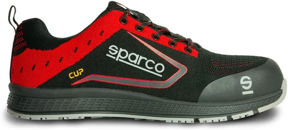 Детские легкие защитные ботинки SPARCO Unisex Cup S1P Adelaide, черно-зеленые, размер 35 EU