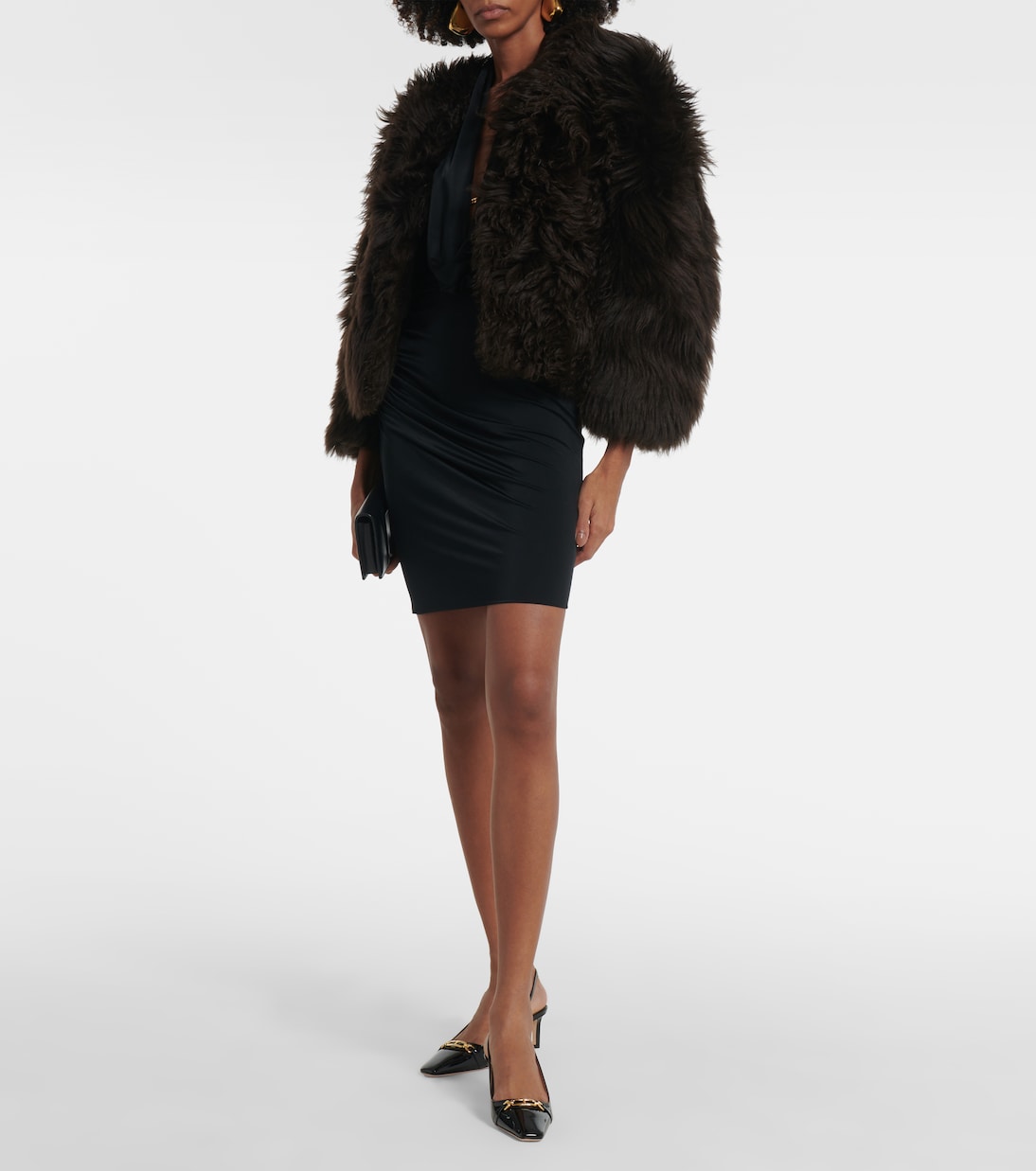 Туфли Whitney 55 с открытой пяткой из лакированной кожи Tom Ford, черный — фото 2