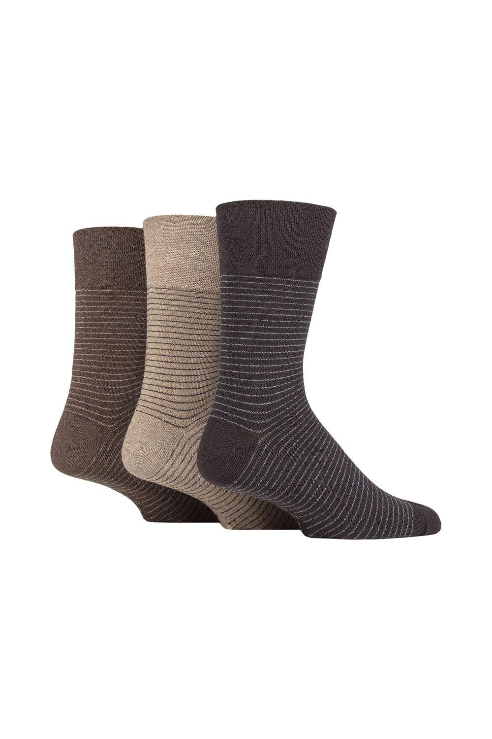 

3 пары носков с узором Argyle и в полоску SOCKSHOP Gentle Grip, бежевый