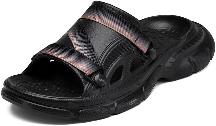 

Мужские ортопедические сандалии спортивные с толстой амортизацией для восстановления, шлепанцы с открытым носком для ходьбы с удобной поддержкой свода стопы при плантарном фасциите Hhhchpm, черный