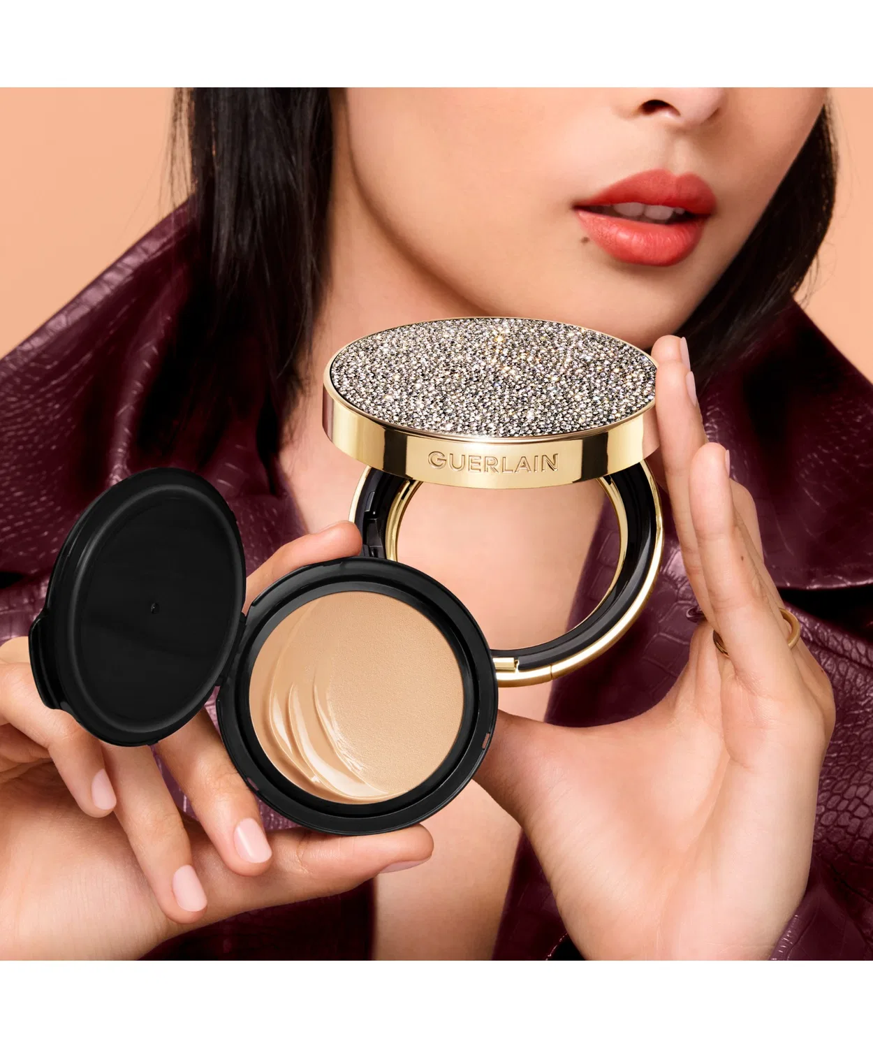 Пудра-кушон GUERLAIN Parure Gold Skin Mesh Cushion с медовым покрытием, 24K золото, рефил — фото 4
