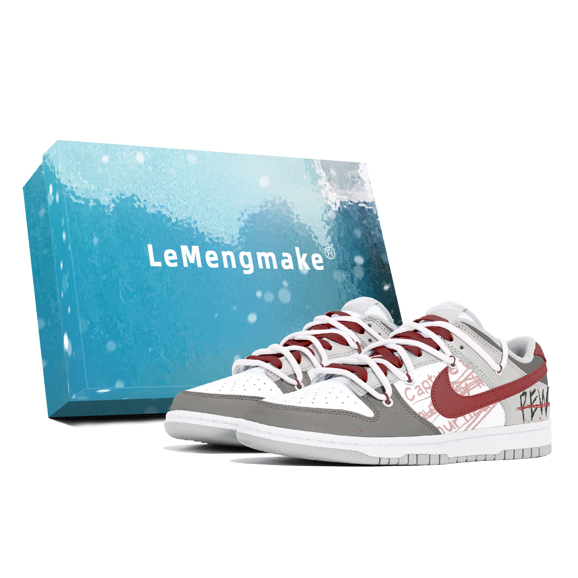 

Nike Кроссовки для скейтбординга Dunk Joy Lemon, износостойкие и нескользящие, белые, серые, мужские