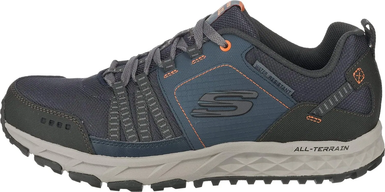 Мужские ботильоны Mustang Skechers, Navy Leather Mesh Orange Trim — фото 2