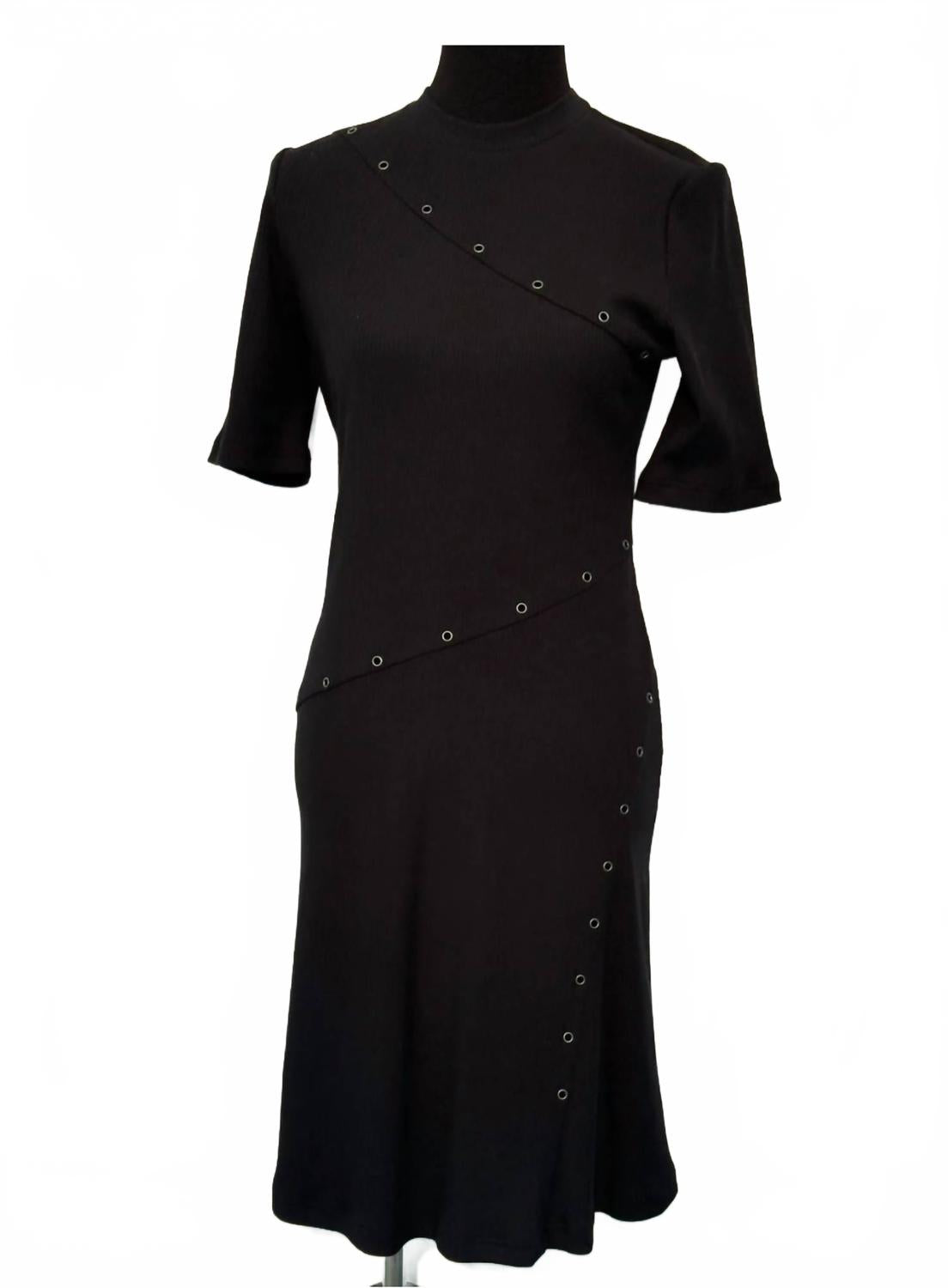 

Женское платье миди с диагональными пуговицами черного цвета Boho Chic, черный