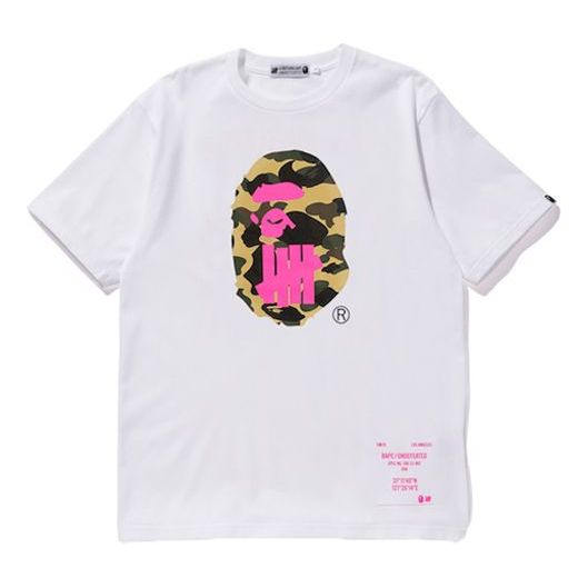 

Футболка A Bathing Ape x UNDEFEATED Shanghai limited Ape Head Tee 'White Pink'