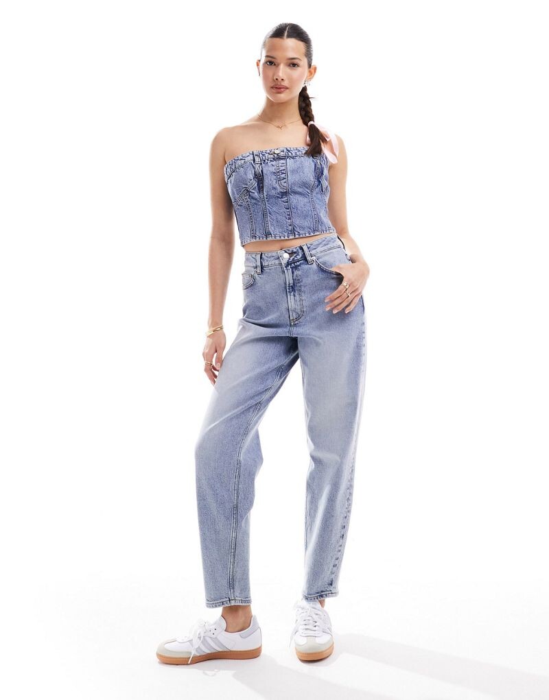 

Синие джинсовые джинсы Miss Selfridge с эффектом кислотной стирки