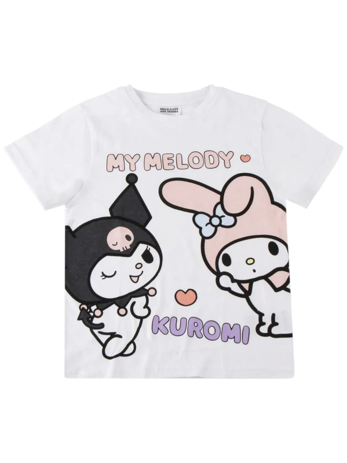 Футболка Kuromi & Melody белая, Cerda, белый