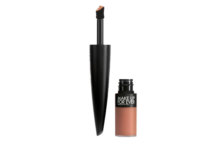 MAKE UP FOR EVER Цветной блокирующий флис туманно-черный тюбик блеск для губ велюр легко растушевывается стойкий тон 4,5 мл — фото 3