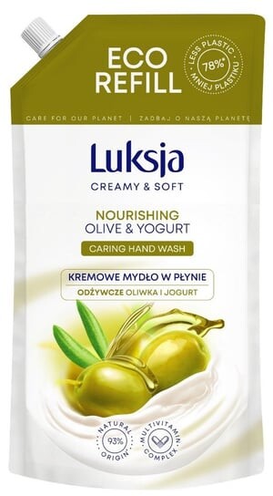 

Питательное сливочное жидкое мыло Оливка и йогурт 900мл - сток Luksja Creamy & Soft