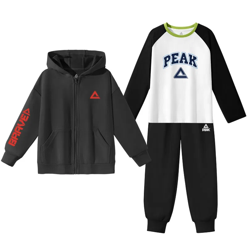 Детский спортивный костюм с капюшоном PEAK Black/PK Red