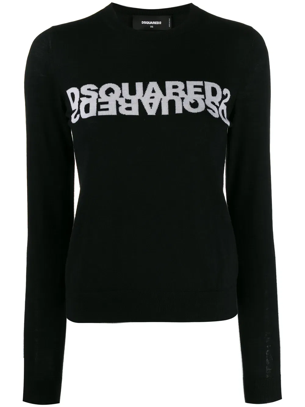 Вязаный джемпер с логотипом Dsquared2, черный