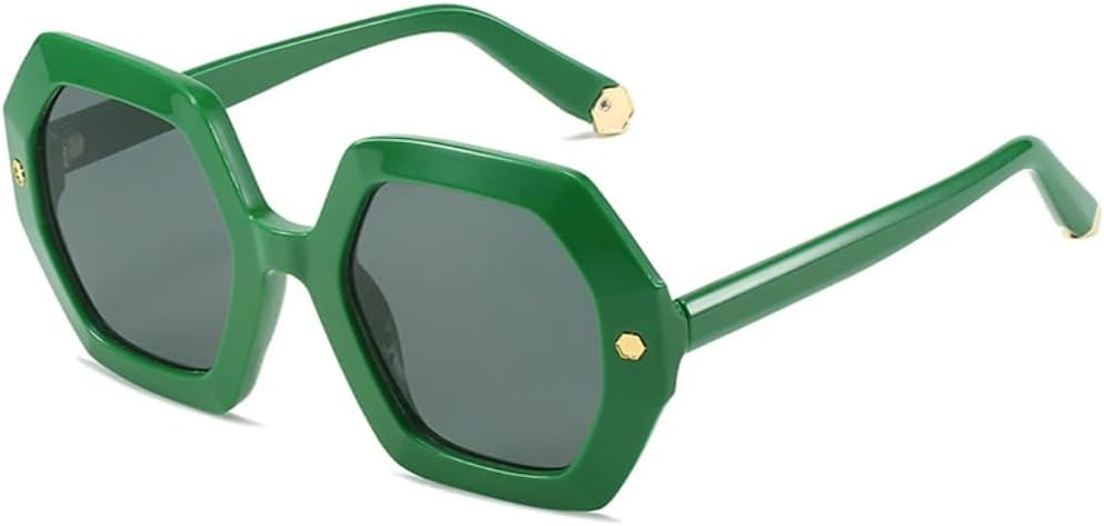 

Винтажные солнцезащитные очки Polygon для женщин, модные, с металлическими заклепками, защита от УФ-излучения UV400, трендовые для мужчин, градиентные VVTWSSW, Green Green
